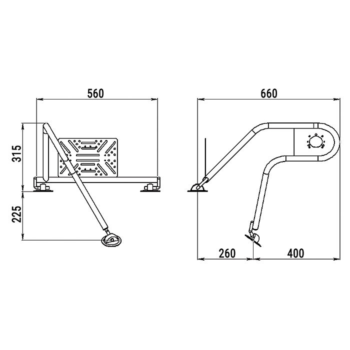 Стойка рулевая с креплением на баллон надувной лодки 25мм в Каспийске