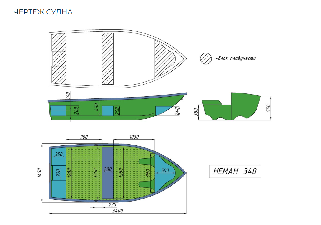 Стеклопластиковая лодка Neman-340 (тримаран) в Каспийске