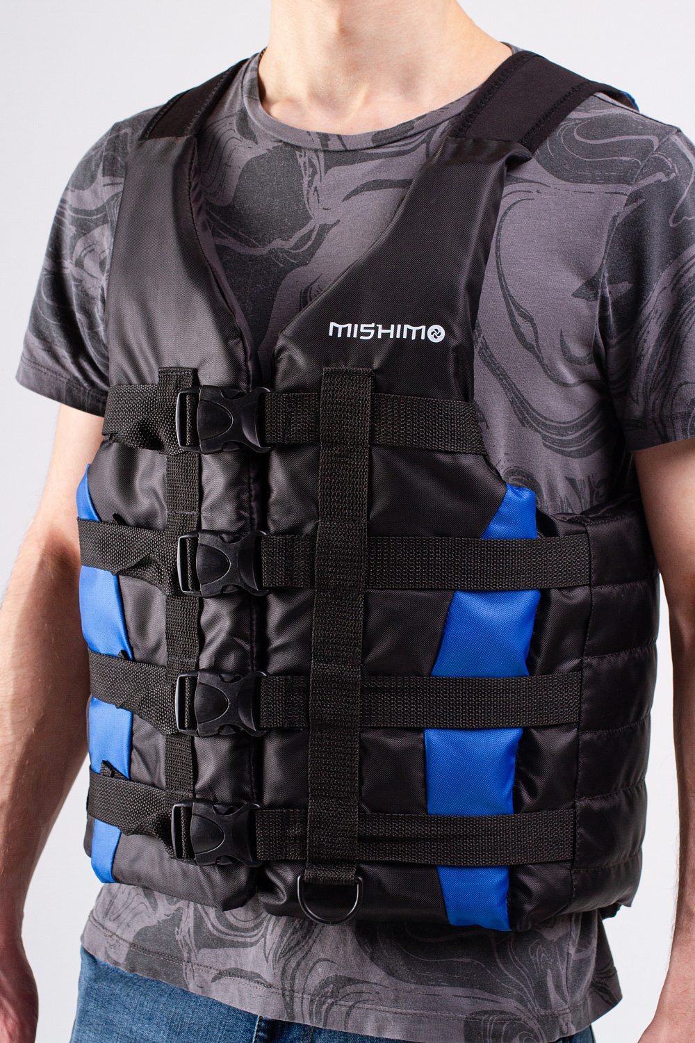 Жилет спасательный MISHIMO PRO Премиум качества Черно-синий в Каспийске