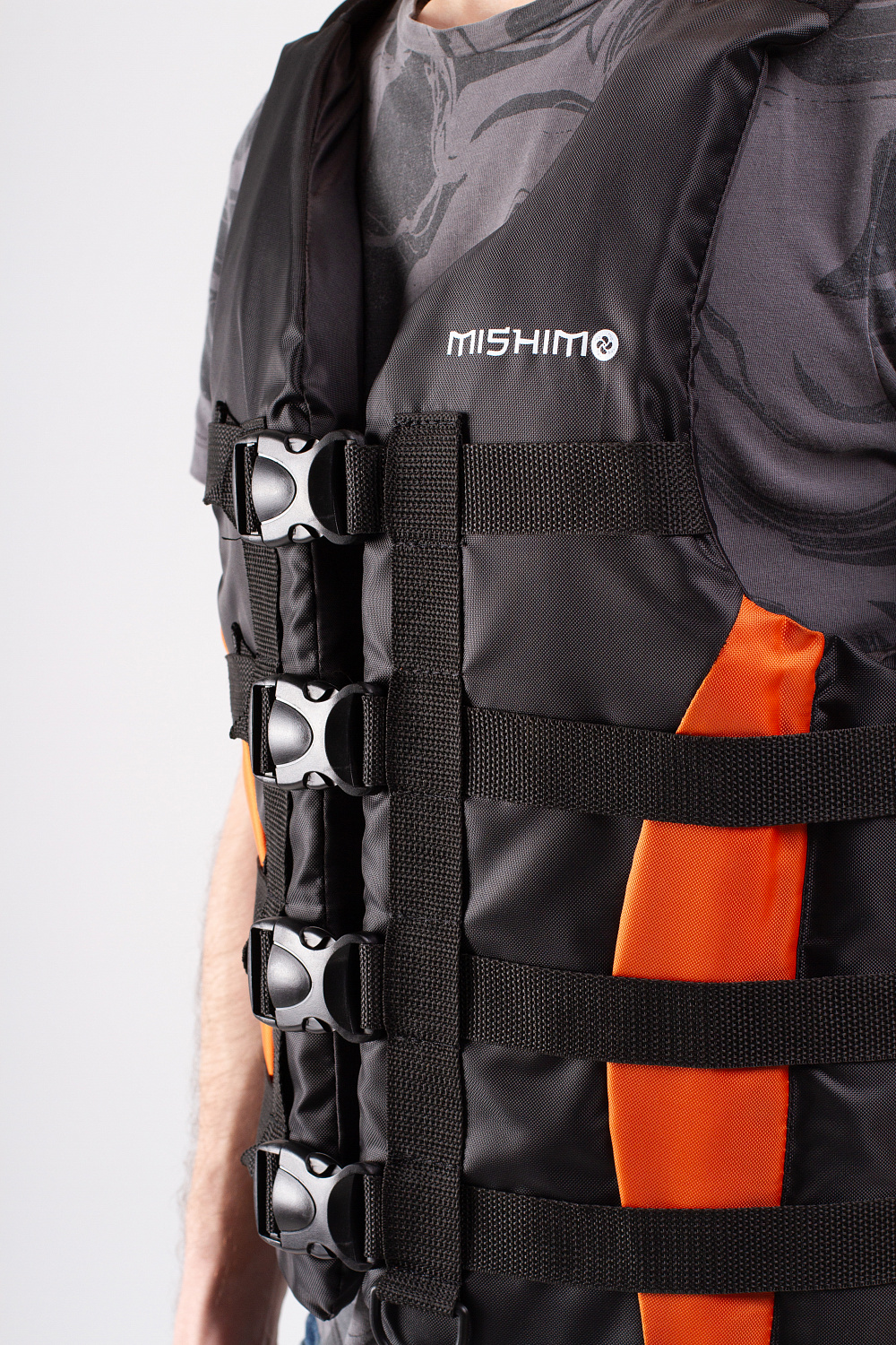 Жилет спасательный MISHIMO PRO Премиум качества Черно-оранжевый в Каспийске