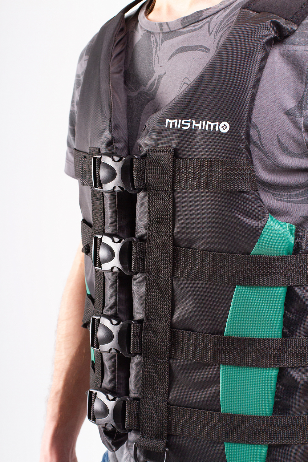 Жилет спасательный MISHIMO PRO Премиум качества Черно-зеленый в Каспийске