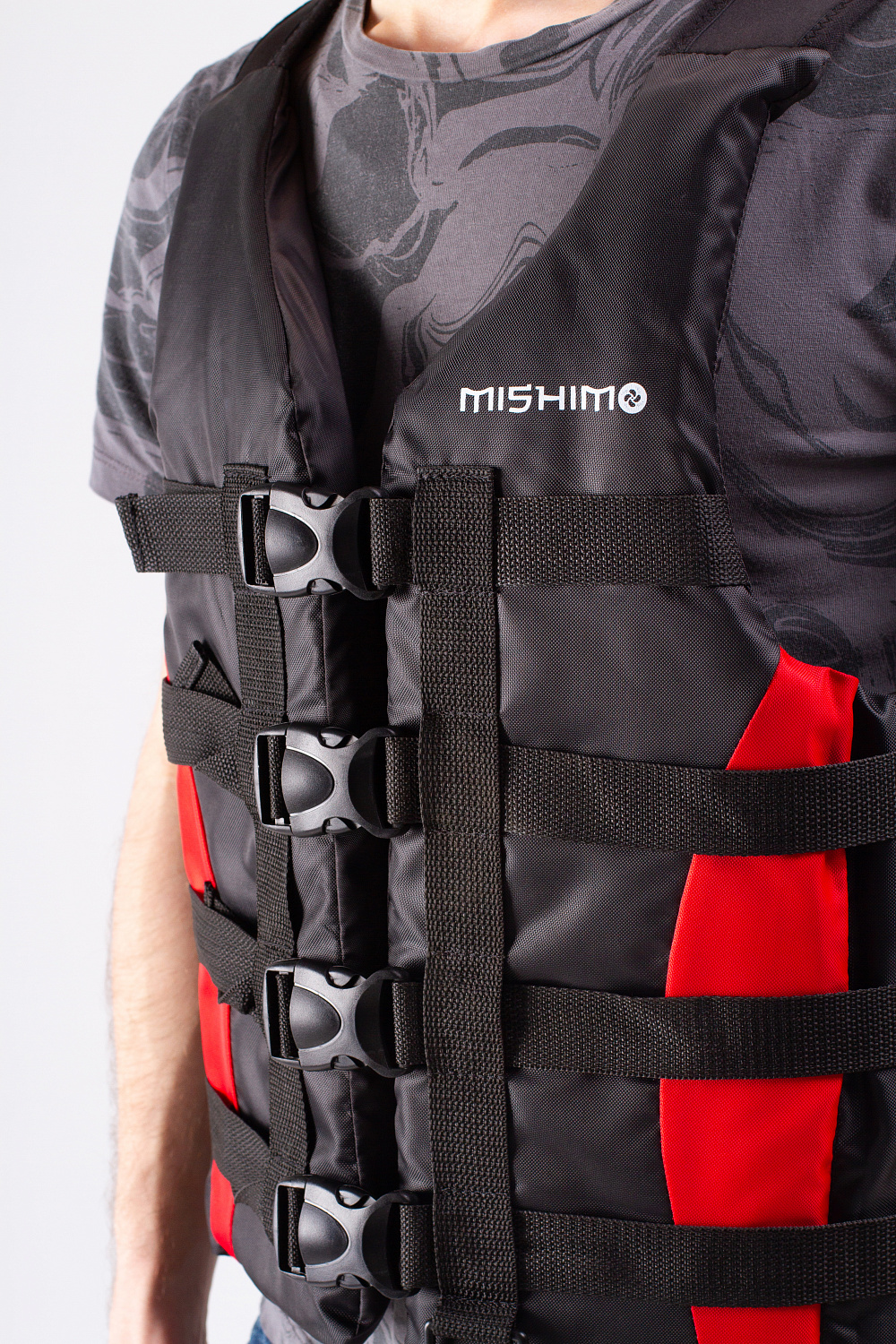 Жилет спасательный MISHIMO PRO Премиум качества Черно-красный в Каспийске